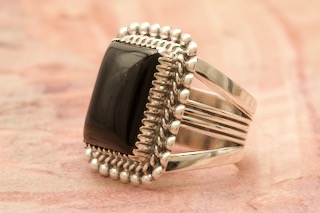 Heavy Southwestern outlets Black Onyx Unisex Sterling Silver Ring